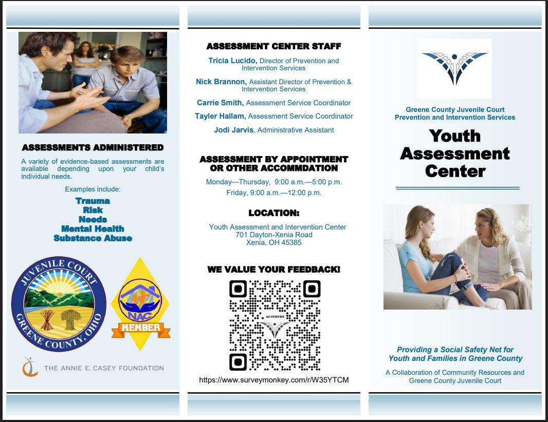 Greene County Juvenile Court Prevention and Intervention services page one of pamphlet